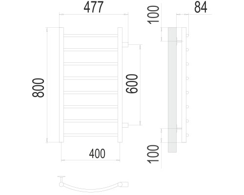 Полотенцесушитель Terminus Эконом Классик П8 400х800 бп600
