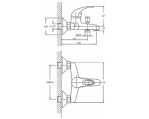 Смеситель для ванны Haiba HB3015 Хром