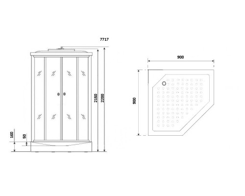 Душевая кабина Niagara Luxe NG-7717G 100x100