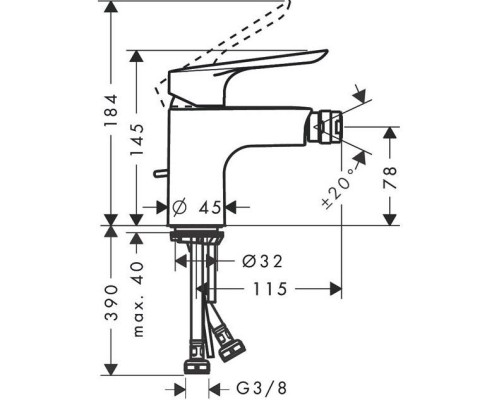 Смеситель для биде Hansgrohe Logis E