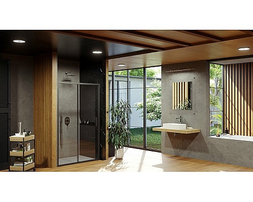 Душевая дверь Ravak Blix Slim BLSDP2-120 X0PMG0300Z1 Черный матовый Transparent