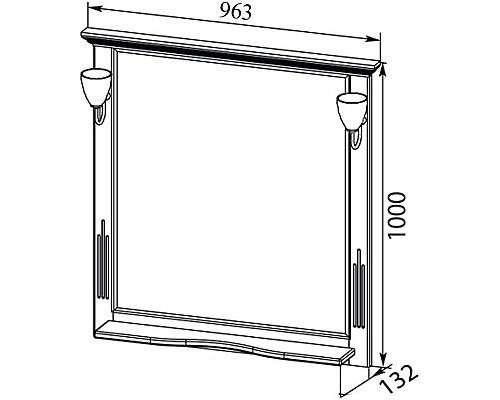 Зеркало Aquanet Тулуза 95 белый, золото
