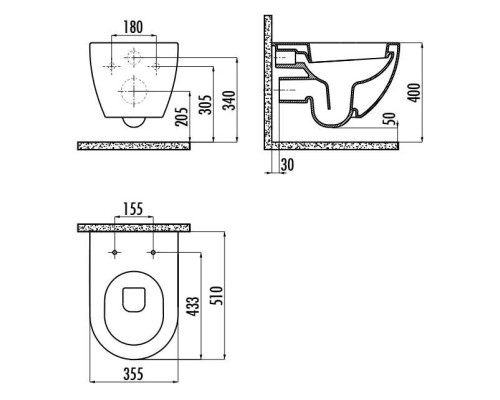 Унитаз Creavit Free FE320-11CM00E-0000 подвесной Капучино матовый без сиденья