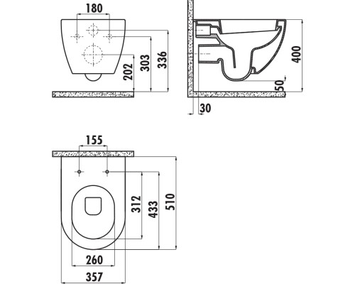 Унитаз Creavit Free FE320-11SM00E-0000 подвесной Черный матовый без сиденья