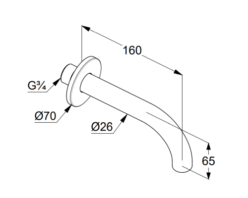 Излив для смесителя Kludi Bozz 3850539 Черный матовый