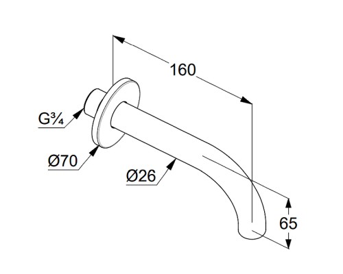 Излив для смесителя Kludi Bozz 3850539 Черный матовый