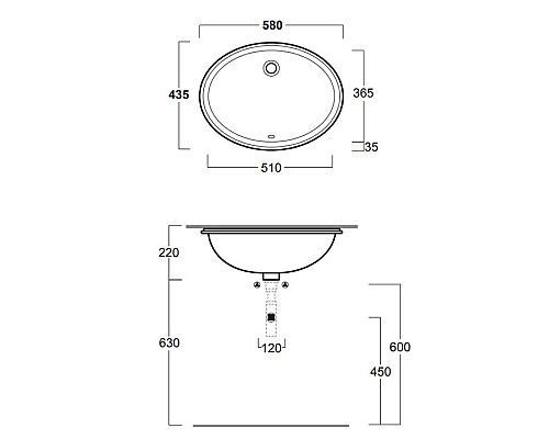 Раковина Simas Top E Lavabi D Arredo 58 S53 bi Белая