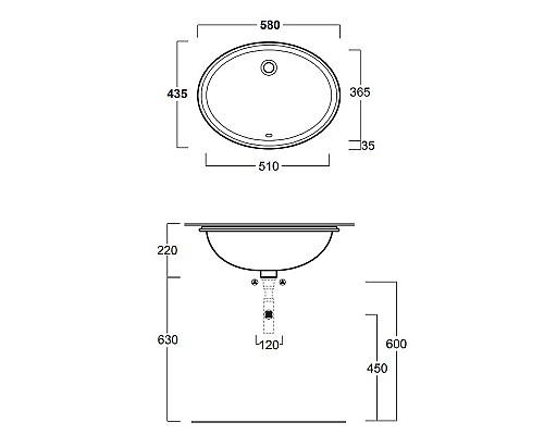 Раковина Simas Top E Lavabi D Arredo 58 S53 bi Белая