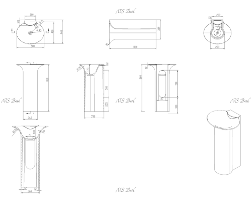 Раковина из искусственного камня NSBath NSF-50440M матовая