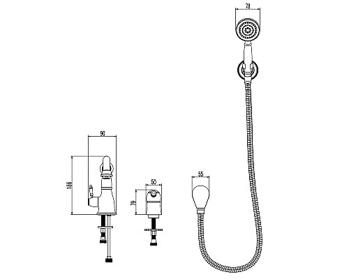 Смеситель на борт ванны Lemark Villa LM4847C Хром