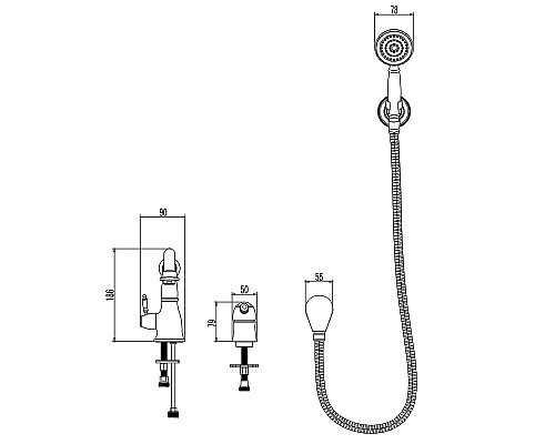 Смеситель на борт ванны Lemark Villa LM4847C Хром