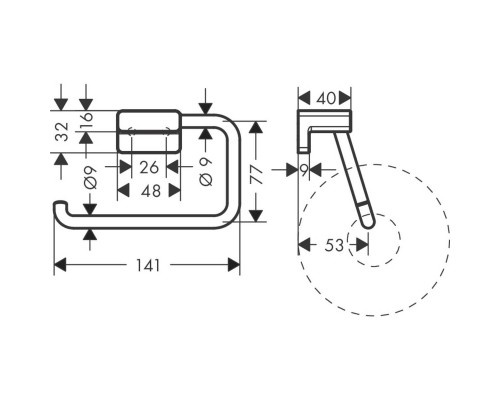 Держатель туалетной бумаги Hansgrohe AddStoris 41771340 Черный хром