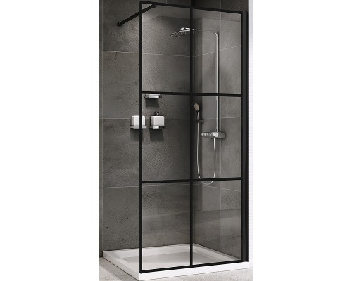 Душевая перегородка Abber Immer Offen 120 AG62120B8 профиль Черный стекло прозрачное