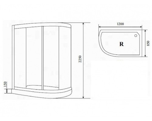 Душевая кабина Timo Comfort 120x85 с гидромассажем