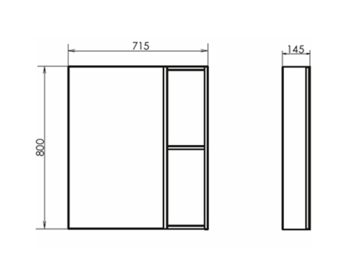 Зеркальный шкаф Comforty Порто 75 00-00009231 Дуб темно-коричневый