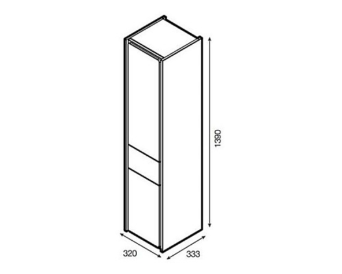 Шкаф пенал Roca Ronda 32 ZRU9302967 R подвесной Белый глянец Антрацит