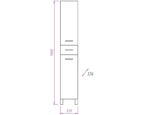 Шкаф пенал Onika Модерн 32.17 R 403212 с бельевой корзиной Белый