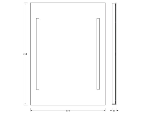 Зеркало Evoform Ledline 75х55 с подсветкой