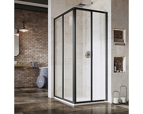 Душевая дверь Ravak Supernova SRV2-90 195 S 14V703O2Z1 профиль Черный стекло Transparent