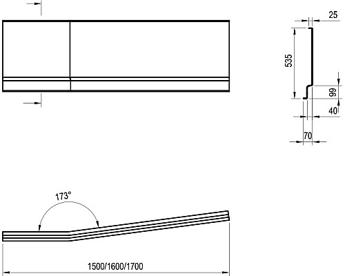 Передняя панель для ванны Ravak BE HAPPY II CZ98100A00 150 L белая