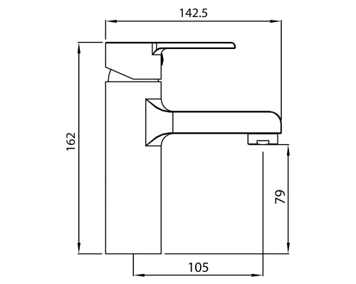 Смеситель для раковины Koller Pool Kvadro Arc Хром