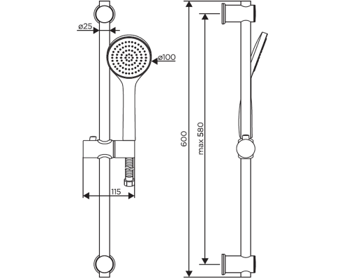 Душевой гарнитур Dorff Comfort D0108000BL Черный