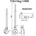 Электрический ТЭН Terma Мег 1.0 600W серебр скрыт