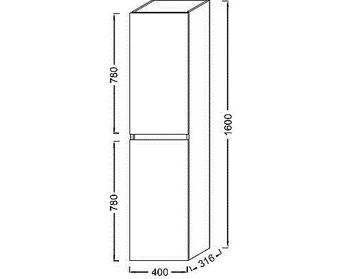 Шкаф пенал Jacob Delafon Tolbiac 40 EB2385-J5 подвесной Белый лак