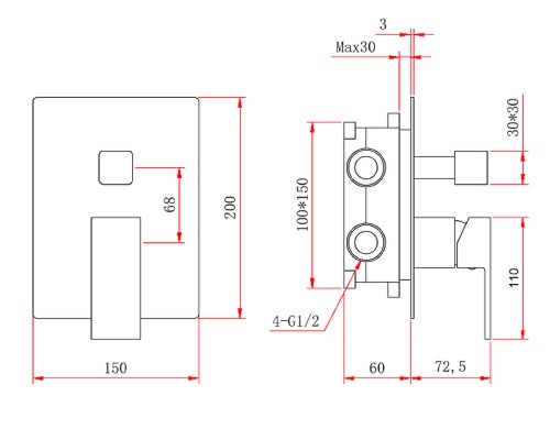 Душевая система Berges Nardis 3S 071005 Хром сильвер