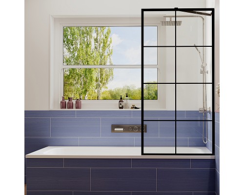 Шторка на ванну Ambassador Bath Screens 70х140 профиль Черный стекло прозрачное