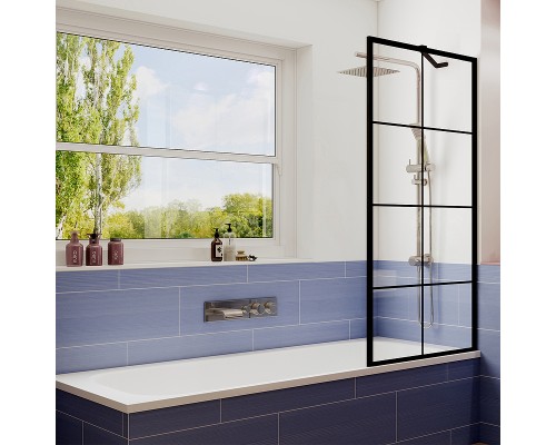 Шторка на ванну Ambassador Bath Screens 70х140 профиль Черный стекло прозрачное