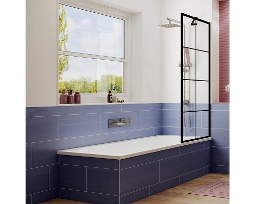 Шторка на ванну Ambassador Bath Screens 70х140 профиль Черный стекло прозрачное