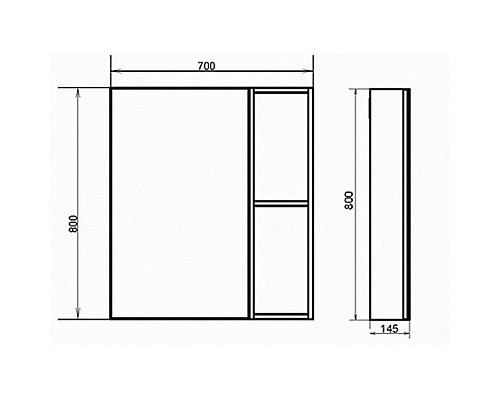 Зеркальный шкаф Comforty Осло 70 00-00006164 Бетон светлый