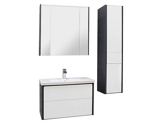 Зеркальный шкаф Roca Ronda 80 ZRU9302970 с подсветкой Белый глянец Антрацит