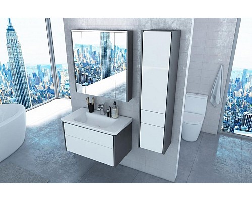 Зеркальный шкаф Roca Ronda 80 ZRU9302970 с подсветкой Белый глянец Антрацит