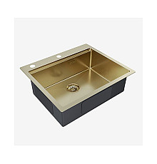 Мойка для кухни Paulmark BRIM-PRO PM705951-BG брашированное золото 590х510