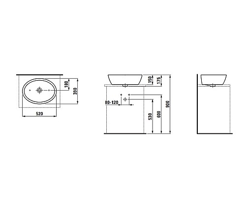 Раковина Laufen Pro 8.1296.4.000.109.1