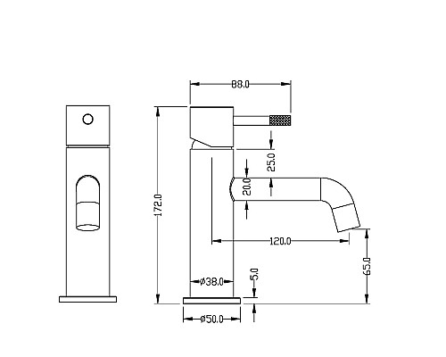 Смеситель для раковины Boheme Uno 461-WG Белый матовый Золото