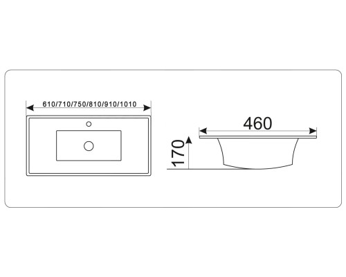 Раковина CeramaLux 75 9075Е Белая