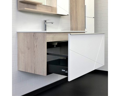 Тумба с раковиной Comforty Мерано 90 00-00008478 подвесная Дуб дымчатый