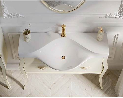 Тумба под раковину Clarberg Borgia 115 BOR0111BG Слоновая кость Патина золото