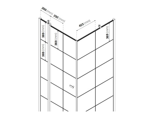 Душевое ограждение NEW TRENDY NEW SOLEO BLACK L 90x90x195 (черный)