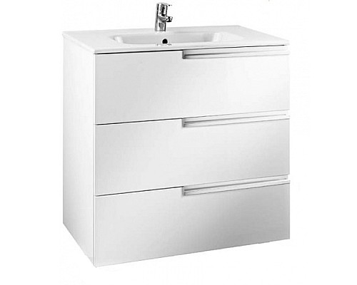 Тумба под раковину Roca Victoria Nord Ice Edition 60 ZRU9302834 подвесная 3 ящика Белый глянец
