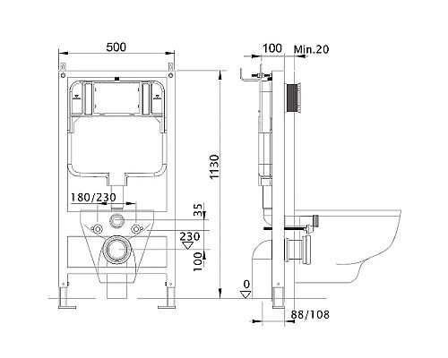 Комплект унитаза с инсталляцией Aquatek Set Aquatek Европа New с сиденьем Микролифт