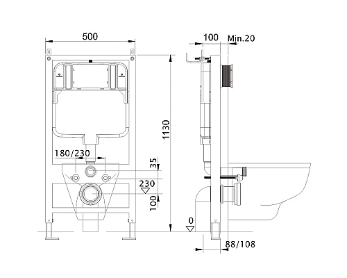 Комплект унитаза с инсталляцией Aquatek Set Aquatek Европа New с сиденьем Микролифт