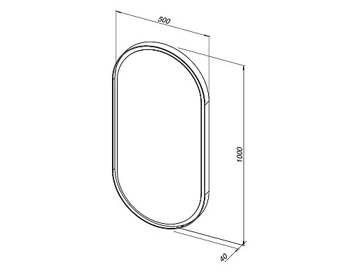 Зеркало Allen Brau Infinity 50 1.21016.BL с подсветкой Черное с сенсорным выключателем