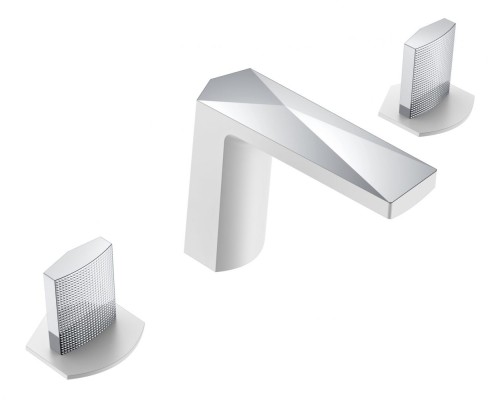 Смеситель врезной на 3отв. Boheme Venturo белый-хром, ручка TOUCH