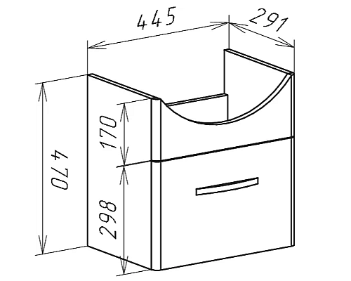 Тумба под раковину Bellezza Анкона 50 4639606090014 подвесная Белая