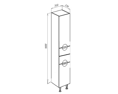 Шкаф пенал Bellezza Альфа 35 4628804110075 Бежевый Белый