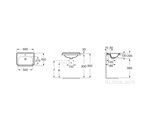 Раковина Roca Carmen 60х45 3270A5000